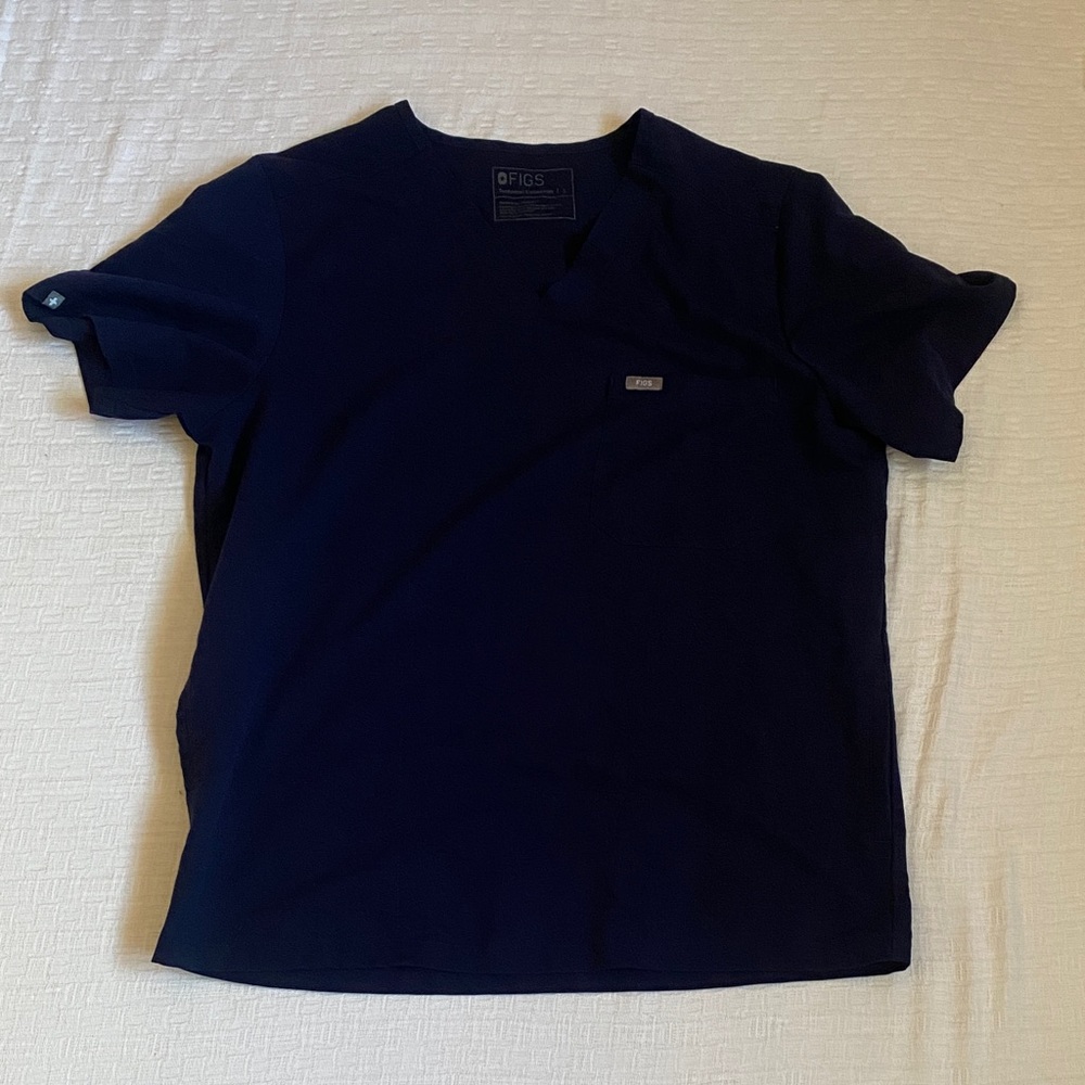 FIGS  Deep Blue Short Sleeve Top